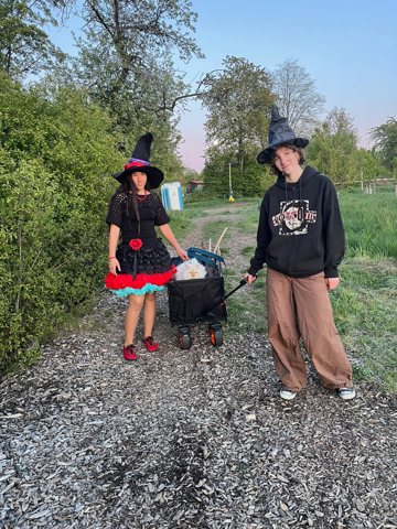 Costumed participants at an outdoor event