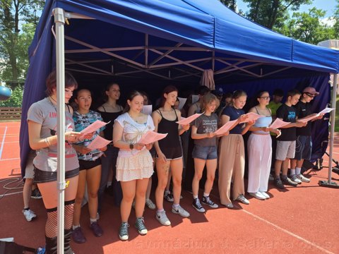 Group performance at an outdoor event